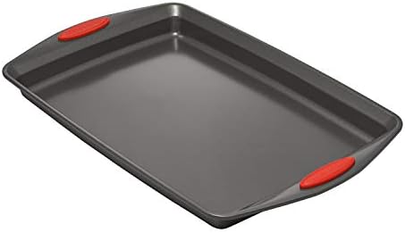 Rachael Ray Bakeware Nonstick Cookie Pan Set, 3-Piece, Gray with Red Grips - Image 7