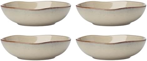 Oneida Organic Shades Oatmeal Stoneware Pasta Bowl Set for 4, 34.5oz by Oneida