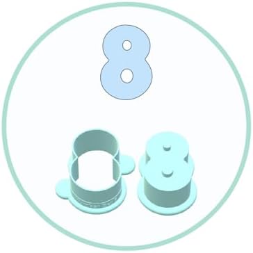 Number Cake Pop Mold with Embosser | Deluxe Cutter and Popper (Number 8 Cake Pop Mold) by Handmade