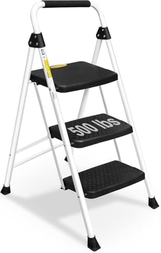 SocTone 3 Step Ladder, Step Stools for Adults, 500lbs Capacity by Soctone