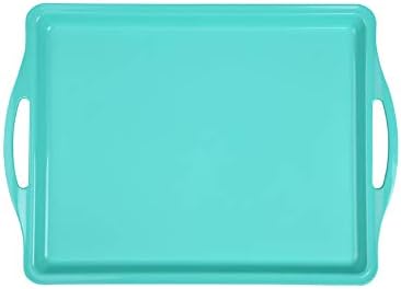 Mintra Home Durable Serving Tray (1pk, Teal) - Unbreakable, Breakfast, Cafeteria, Fast Food, Handles - Image 2