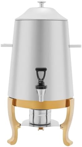 3.43Gallon Stainless Steel Hot Beverage Dispenser,Coffee Chafer Urn with Spigot&Fuel Holder,Cold&Hot Drinks Dispenser for Milk Coffee Tea Juice - Parties Catering Buffet Event (Gold,A) by Eapmic