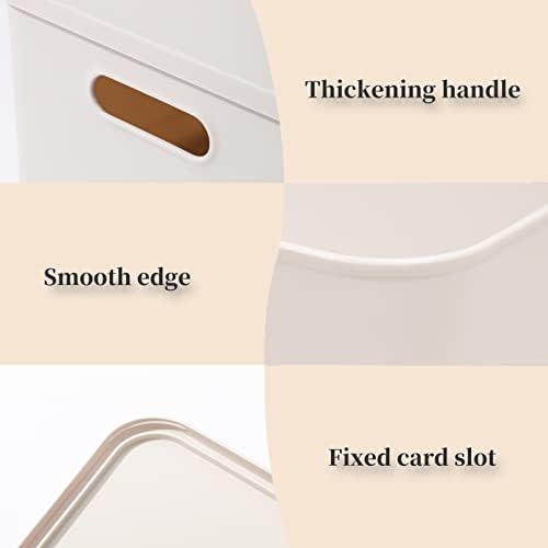 Yishyfier Plastic Storage Baskets With Lid Organizing Container Lidded Knit Storage Organizer Bins for Shelves Drawers Desktop Closet Playroom Classroom Office (4M+2S, Light grey) - Image 6