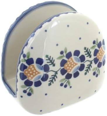 Blue Rose Polish Pottery - Yellow Sunflower Napkin Holder - 5" x 5" - Ceramic Napkin Holders, Decorative Dining Table Accessories by BlueRosePottery