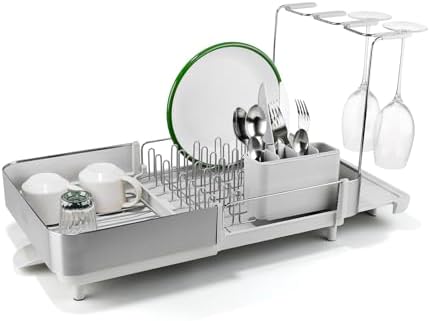 Joseph Joseph Extend Steel Plus Extendable Dish Rack Steel, Small to Large Dish Drainer with Wine Glass Holder & Drain Spout by Unknown
