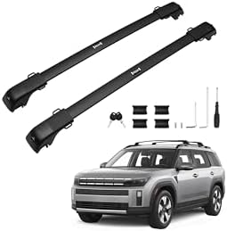 Powerty 268LBS Roof Rack Cross Bars for 2024-2026 Hyundai Santa Fe & Santa Fe Hybrid Accessories with Raised Side Rails(Not for SE Trim), Lockable Aluminum Roof Crossbars Rooftop Luggage Racks Carrier by Powerty
