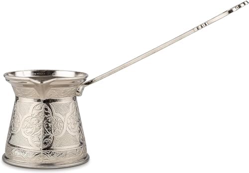 Alisveristime Premium Turkish Coffee Set - 12-Person Turkish Coffee, Cezve, 2-Person Cups, Delight Bowl, and Tray (4 Colors) (Silver) - Image 5