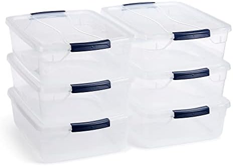 Rubbermaid Cleverstore 17 Quart Clear Latching Waterproof Stackable Airtight Storage Containers with Durable Latching Lids (6 Pack) by Rubbermaid