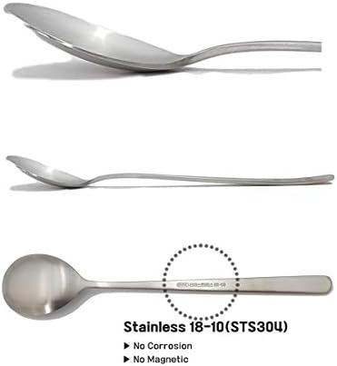 [5 Sets] [Made in Korea] Korean Sticky Rice Spoon Chopsticks Set Gold Titanium Plating 304 Stainless Steel Tableware Cutlery Set Mukbang Chopsticks (Four-leaf Clover, 5 Sets) - Image 6