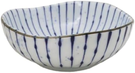 Ebros Gift Artistic Blue Waves Fubuki Tokusa Made In Japan Dinnerware Serveware Kitchenware Set Asian Japanese Restaurant Supply (Pack Of 6 Round Flair Small Shallow Bowls 11oz) - Image 4