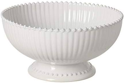 Costa Nova Ceramic Stoneware 13" Centerpiece Bowl - Pearl Collection, White | Microwave & Dishwasher Safe Dinnerware | Food Safe Glazing | Restaurant Quality Serveware by CostaNova