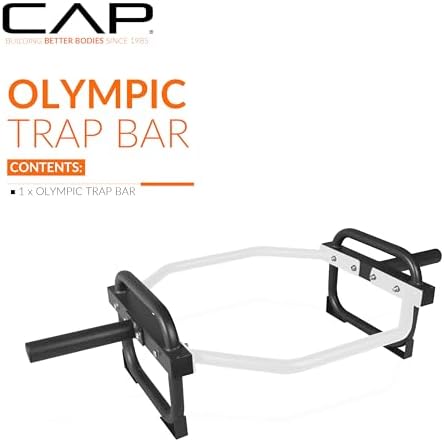 CAP Olympic Trap & Shrug Bar with Elevated Grip, 500-Lb Capacity - Image 2