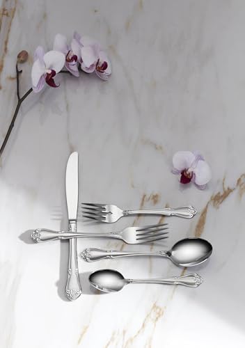 Oneida True Rose Dinner Spoons Silverware Set for 4, Flatware - Image 4