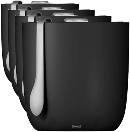 S'well Ice Bucket with Tongs, Onyx, 68 Ounces (Pack of 4) by Swell