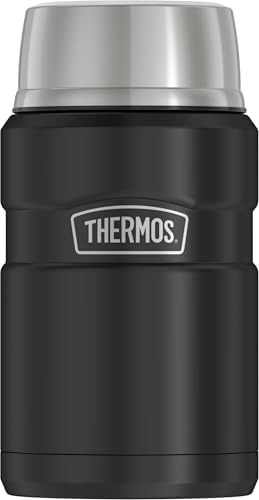 THERMOS Stainless King Vacuum-Insulated Food Jar, 24 Ounce, Matte Black by Thermos