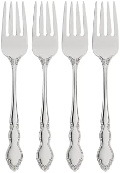 Oneida Dover Fine Flatware Salad Forks, Set of 4 , 18/10 Stainless Steel, Silverware Set, Dishwasher Safe by Oneida