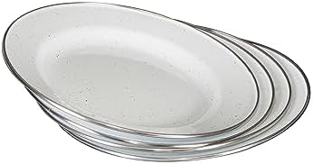 Stansport Deluxe 24-Piece Enamel Tableware Set - Enamel Plates and Bowls Lightweight and Durable Camp Dish Set for Camping and Backpacking Plates and Bowls for 4 People - Image 2