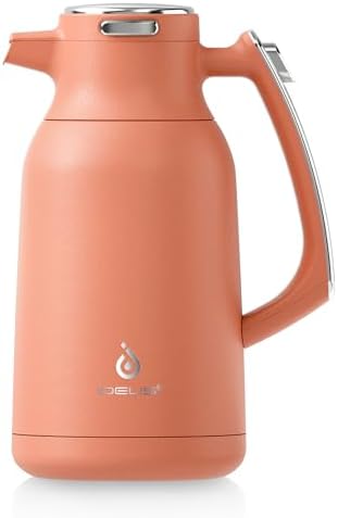 IDEUS Thermal Coffee Carafe 68oz, Beverage Dispenser Coral by IDEUS