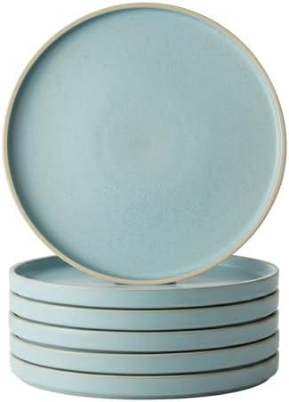 MOD Round Plate 10.75 Inch – Frosted Blue. Set of 6 by LUZERNETABLEWARE