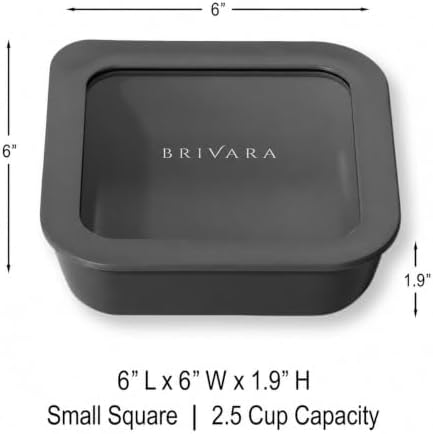 Glass Food Storage Container & Lid, 2.5-Cup Square, Onyx - Image 2