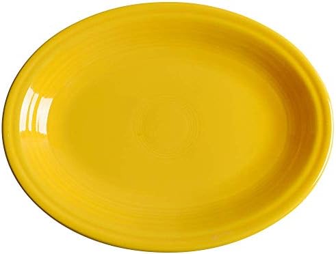 Fiesta® 11 5/8" Medium Oval Serving Platter – Durable Ceramic, Lead-Free, Dishwasher/Microwave/Oven Safe – Made in USA - Daffodil by TheFiestaTablewareCompany