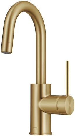 KRAUS Oletto Single Handle Kitchen Bar Faucet with QuickDock Top Mount Assembly in Brushed Brass, KPF-2600BB by Unknown