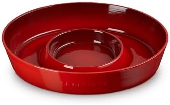 Le Creuset Stoneware Signature Oval Chip and Dip Platter, 13", Cerise by Unknown