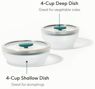 Anyday 4-Pc Microwave Cookware Set with Glass Lids, Medium (Kale) - Image 2