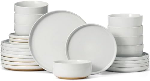 Famiware Milkyway 24-Piece Stoneware Dinnerware Set, White by Famiware
