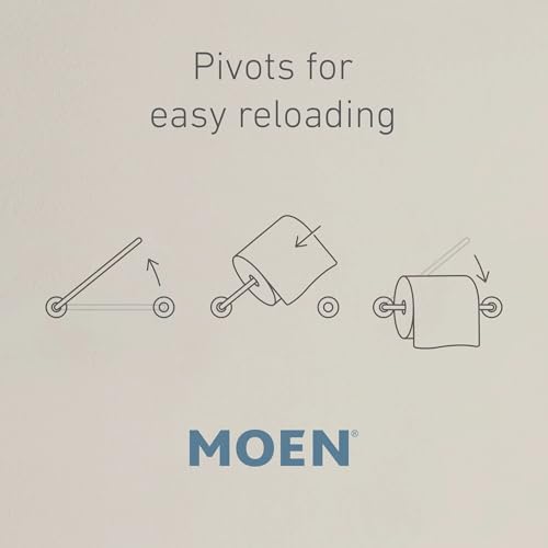Moen Align Chrome Modern Double Post Wall Mount Pivoting Toilet Paper Holder for Easy Roll Change, YB0408CH (Pack of 2) - Image 2