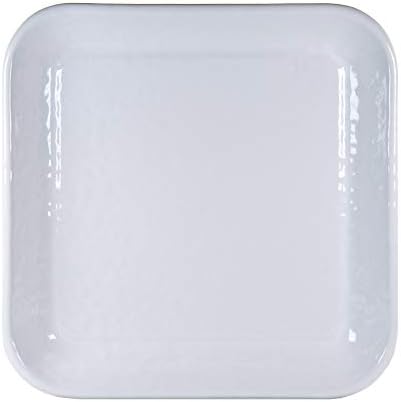 Golden Rabbit Enamelware Square Plates, 10.5 inch, Solid White Textured, Set of 2 - Image 2