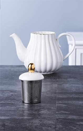 Jusalpha Porcelain Tea Set- 8 OZ Coffee/Teacup, Saucer, Cup Holder, White - Image 5