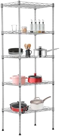 BestOffice | 5-Tier Wire Shelf | 17" x 12" x 48" | Chrome by BestOffice