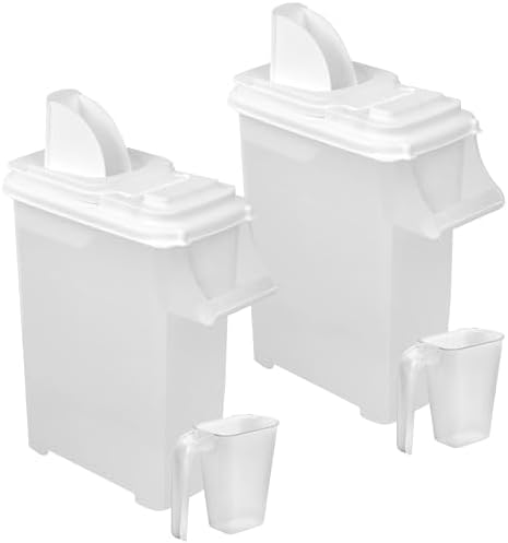 Buddeez Pet Food Storage Dispensers - Dog Food Storage Containers, Cat Food Containers, Bird Seed Containers w/Handle and Flip Lid, 8 Gallon(2 pack) by Buddeez