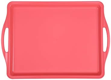 Mintra Home Large Unbreakable Plastic Rectangular Serving Tray/Platter with Handle 14in, Salmon, (Heavy Duty,Large Capacity Great for Kitchen, Wedding, Restaurant Indoor or Outdoor Picnic Camping - Image 3