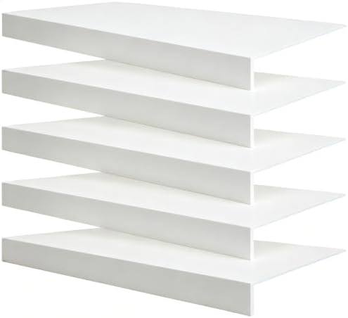 Wire Shelf Covers Wood Wire Rack Covers for Pantry Shelving Wood Wire Shelf Covers for Closet Shelves, Laundry Room,Kitchen Organization (5PCS,White,17" Lx16 Dx2 H) by Unknown