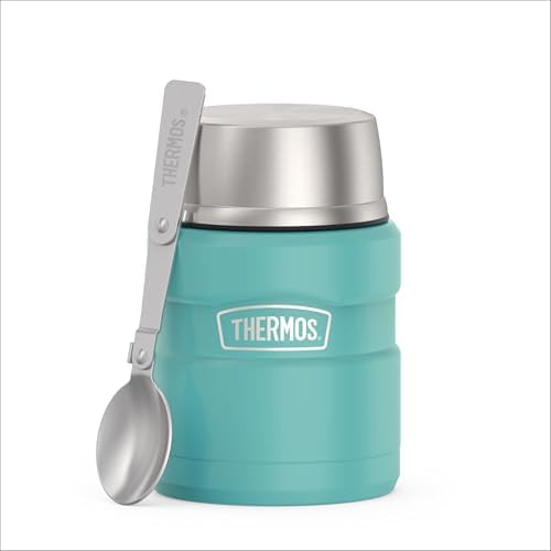 THERMOS Stainless King Food Jar with Spoon, 16oz, Matte Teal by Thermos