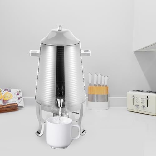3.43Gallon Stainless Steel Hot Beverage Dispenser,Coffee Chafer Urn with Spigot&Fuel Holder,Cold&Hot Drinks Dispenser for Milk Coffee Tea Juice - Parties Catering Buffet Event (Silver,A) - Image 6