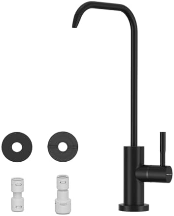 WEWE Drinking Water Faucet for RO System, 7-Shape, Non-Air Gap, Matte Black by WEWE