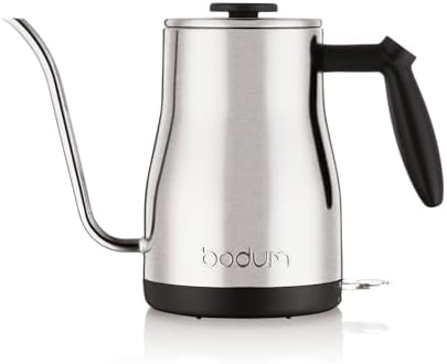 Bodum 34oz Bistro Gooseneck Electric Water Kettle, Pour Over Coffee & Tea, Brushed Stainless Steel by Bodum