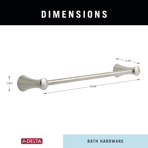 Delta Towel Rack | 18 Inch Brilliance Stainless Steel Towel Bar for Bathroom, Kitchen | Lahara Accessories - Image 5