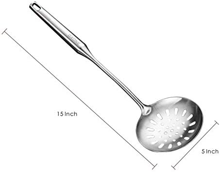 Slotted Spoon,Strainer Skimmer Ladle for Cooking and Frying,15.8Inch - Image 2