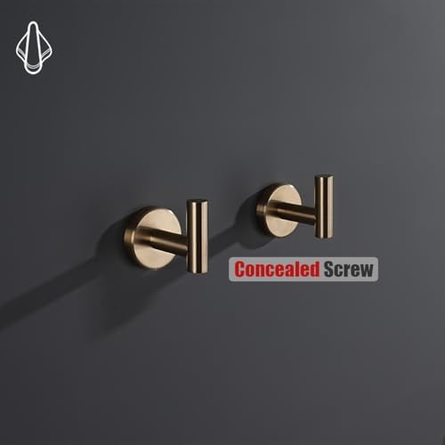JQK Bathroom Hardware Set Champagne Bronze, 5-Piece Bath Accessories Set Wall Mount Includes 24 in Towel Bar, 7 in Towel Ring, Toilet Paper Holder, 2 Towel Hooks, BAS165-CB - Image 6