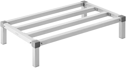 VEVOR Aluminum Dunnage Rack, 36” x 20” Commercial Food Floor Rack, 8” Off The Floor, 1000 lbs Capacity All-Welded Aluminum Storage, for Storage in Restaurants, Kitchens, Garages and Vehicles by VEVOR
