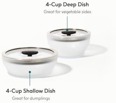 Anyday 4-Pc Medium Microwave Cookware Glass Food Storage Set (Black Sesame) - Image 2