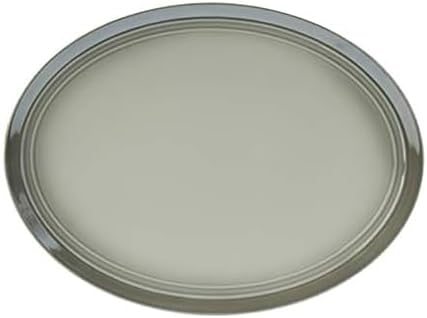 Mikasa Elura Gray 15 Inch Oval Serving Platter - Ironstone Dinnerware with Dual Gloss and Matte Finish, Flat Rim, Dishwasher Safe by Mikasa