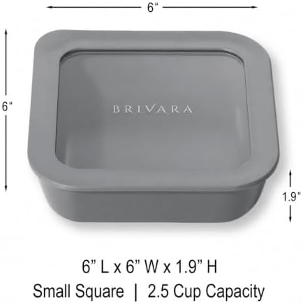 Glass Food Storage Container & Lid, 2.5-Cup Square, Smoke - Image 2