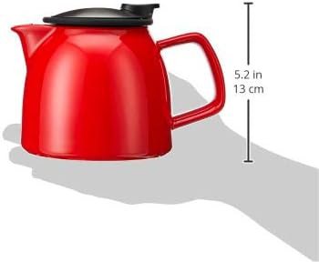 FORLIFE Bell Ceramic Teapot with Basket Infuser, 26-Ounce/770ml, Red - Image 5