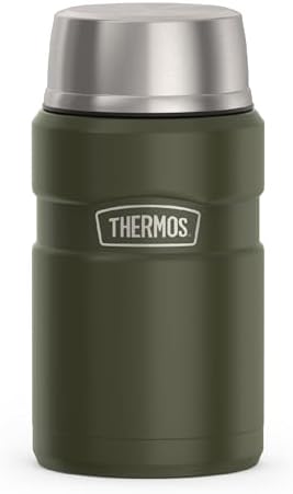 THERMOS Stainless King Food Jar with Bowl, 24oz, Matte Army Green by Thermos