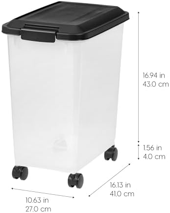 IRIS USA Dog Food Storage Container, 2-Pack, Up to 30 lbs, Black - Image 2